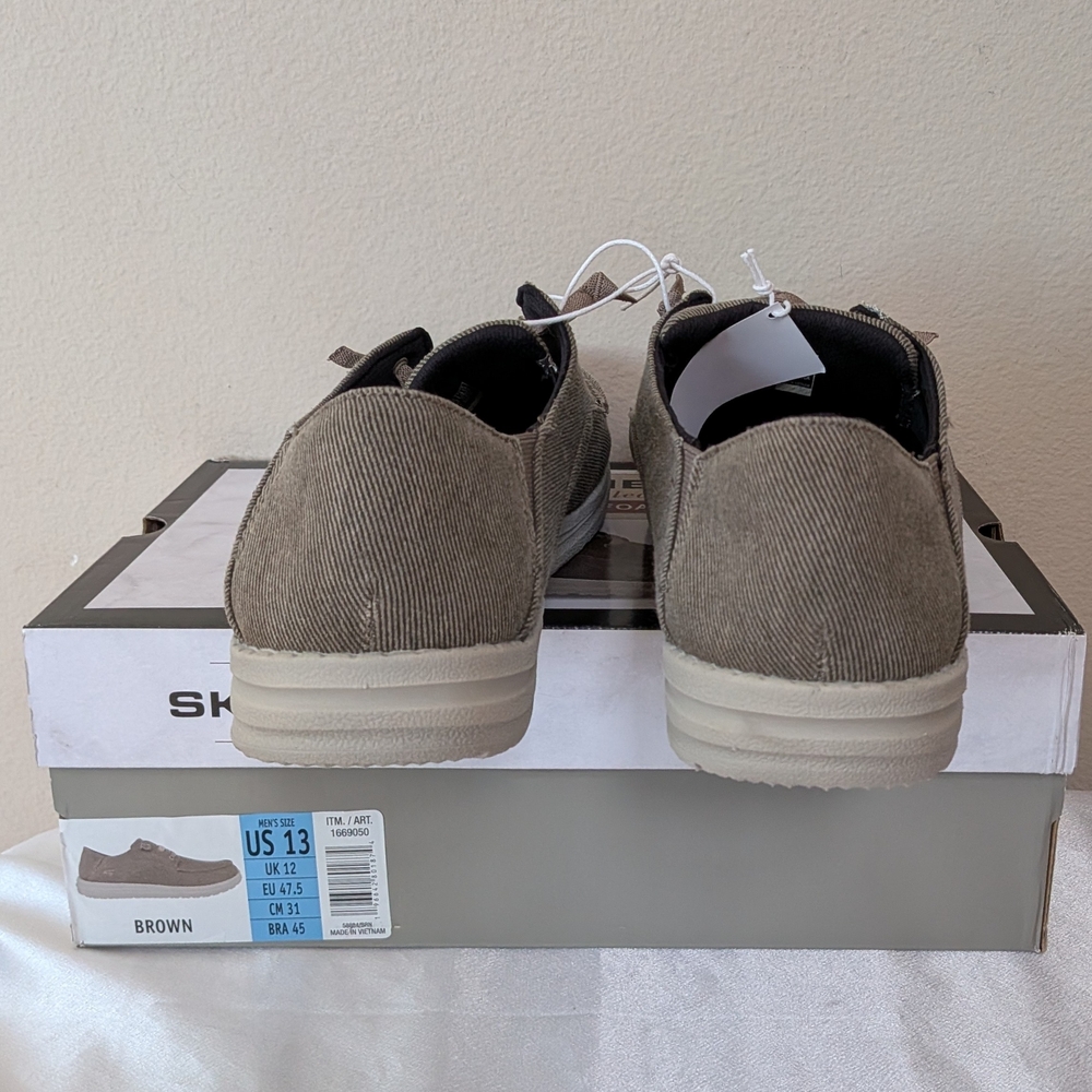 New Skechers Men's Sneakers Shoes Slip-On Brown Size 13 - Picture 3 of 4